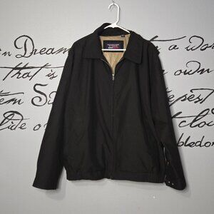 Roundtree & Yorke Travel Smart Easy Care Windbreaker Jacket Coat, Black, 2XB